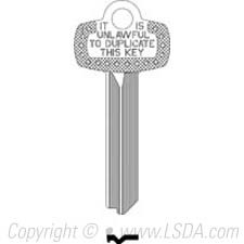 LSDA Key Look-Alike BEST B - Nickel Silver, Do Not Duplicate