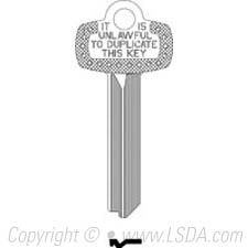 LSDA Key Look-Alike BEST D - Nickel Silver, Do Not Duplicate