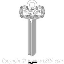 LSDA Key Look-Alike BEST E - Nickel Silver, Do Not Duplicate