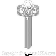 LSDA Key Look-Alike BEST F - Nickel Silver, Do Not Duplicate