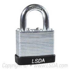 LSDA Padlock Laminated 1-1/2" Body 7/8"Shackle - KD