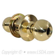 LSDA G2 Entry Ball Knob Less Latch & Core, Bright Brass