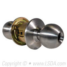 LSDA G2 Entry Ball Knob Less Latch & Core, Stainless Steel