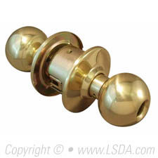 LSDA G2 Classroom Ball Knob Less Latch & Core, Bright Brass