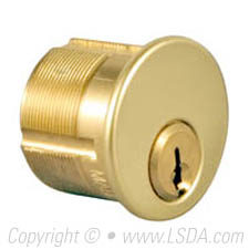 LSDA Mortise Cylinder 1" SC1 Bright Brass