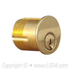 LSDA Mortise Cylinder 1-1/4" KW1 Bright Brass