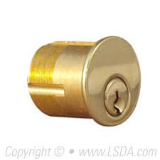 LSDA Mortise Cylinder 1-1/4" Bright Brass LSA Locksmith Only