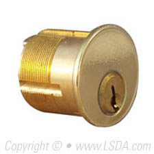 LSDA Mortise Cylinder 1-1/8" KW1 Bright Brass