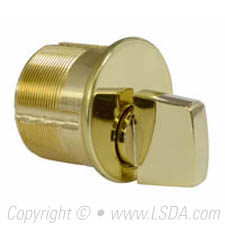 LSDA Thumbturn Mortise Cylinder 1" Bright Brass