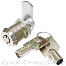 LSDA 1-1/8" Cam Lock Tubular Key Bright Nickel - KA56801