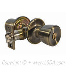 LSDA G3 Entry Tulip Knob Tubular KW1 Antique Brass