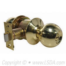 LSDA G3 Privacy Ball Knob Bright Brass