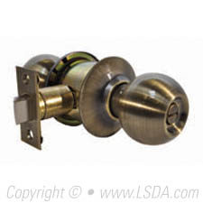 LSDA G3 Privacy Ball Knob Antique Brass