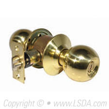 LSDA G3 Storeroom Ball Knob KW1 Bright Brass