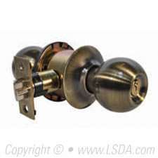 LSDA G3 Storeroom Ball Knob KW1 Antique Brass