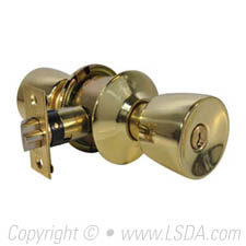 LSDA G3 Storeroom Standard Knob KW1 Bright Brass