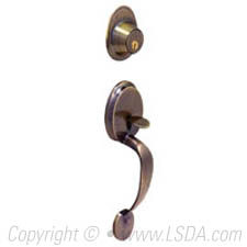 LSDA Entry Handleset KW1 Early American Antique Brass