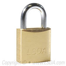 LSDA Padlock Solid Brass 20mm Body 15/32" Shackle - KA601