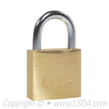 LSDA Padlock Solid Brass 30mm Body 5/8" Shackle - KA700