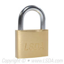 LSDA Padlock Solid Brass 40mm Body 7/8" Shackle - KA800