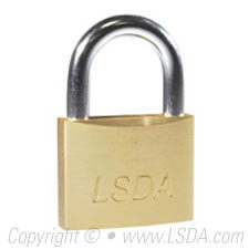 LSDA Padlock Solid Brass 45mm Body 1-3/16" Shackle - KA850