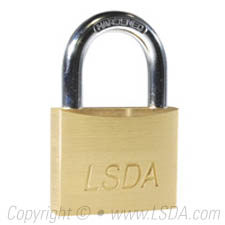 LSDA Padlock Solid Brass 50mm Body 1-1/8" Shackle - KA900