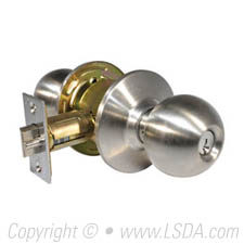 LSDA G2 Storeroom Ball Knob SC1 2-3/8 UL Stainless Steel