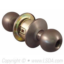 LSDA G2 Storeroom Ball Knob Less Latch & Core, Dark Bronze