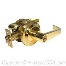 LSDA G2 Storeroom Lever Less Cyl, Bright Brass