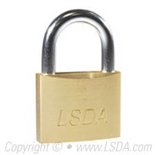 LSDA Padlock Solid Brass 45mm Body 1-3/16" Shackle - MK4011