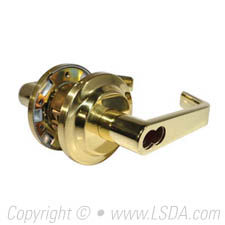 LSDA G2 Entry Lever SFIC Less Latch Bright Brass