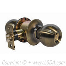 LSDA G3 Entry Ball Knob KW1 Antique Brass
