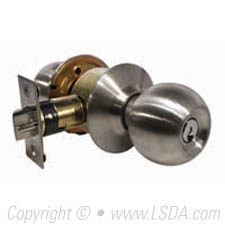 LSDA G3 Storeroom Ball Knob KW1 Stainless Steel