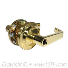 LSDA G2 Classroom Lever Clutch Less Latch & Cyl, Bright Brass