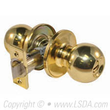 LSDA G3 Privacy Knob Ball Tubular Bright Brass