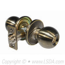 LSDA G3 Entry Ball Knob Tubular SC1 Antique Brass