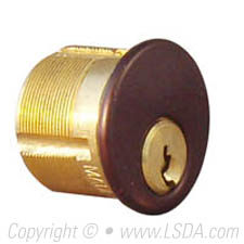 LSDA Mortise Cylinder 1" Millennium Brass LSA Locksmith Only