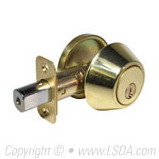 LSDA G3 75 Series Deadbolt Single Cyl. KW1 Radius Corner Latch Bright Brass