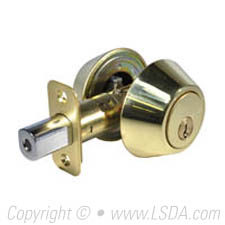 LSDA G3 75 Series Deadbolt Double Cyl. KW1 Radius Corner Latch Bright Brass