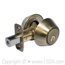 LSDA G3 75 Series Deadbolt Double Cyl. KW1 Radius Corner Latch Antique Brass