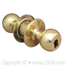 LSDA G2 Entry Ball Knob IC Less Latch Bright Brass