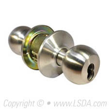 LSDA G2 Classroom Ball Knob IC Less Latch Stainless Steel