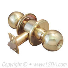LSDA G1 Storeroom Knob Ball 2-1/4" Door SC4 Bright Brass