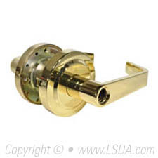 LSDA G2 Entry Madison Lever Less Latch & Core, Bright Brass