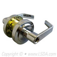 LSDA G2 Storeroom Madison Lever Less Latch & Core, Bright Chrome