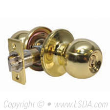 LSDA G3 Entry Ball Knob Tubular KW1 Bright Brass