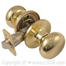 LSDA G3 Passage Knob Tubular Plymouth Bright Brass