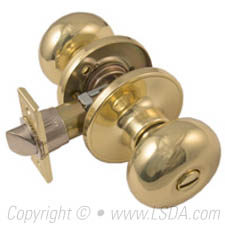 LSDA G3 Privacy Knob Tubular Plymouth Bright Brass