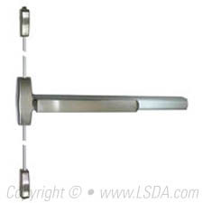 LSDA Surface Vertical Rod Exit Device 36" Fire Rated Stainless Steel f/ PD9200 Series (Mechanical)