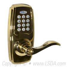 LSDA Electronic Keypad Entry Lever LY SC4 Millennium Brass